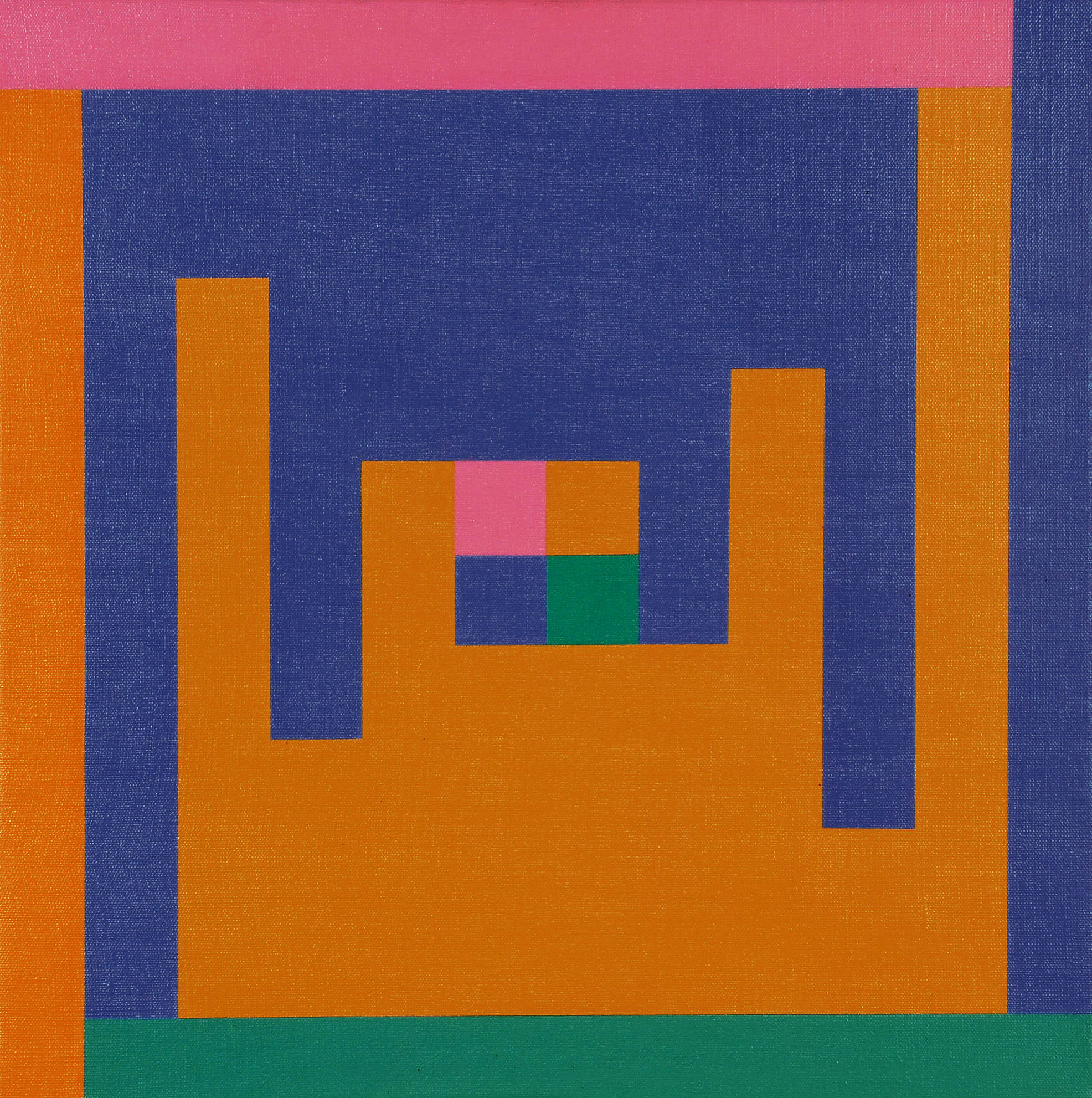 Richard Paul Lohse, Verbindung von kontrastierenden Farbformen, 1952/66
