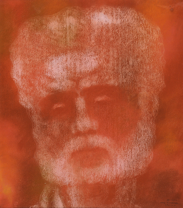 Head of a man (detail  study for the roof painting in the entry  hall of  the "Hauptwache" in Zurich "Zum Rüden" in Zürich)