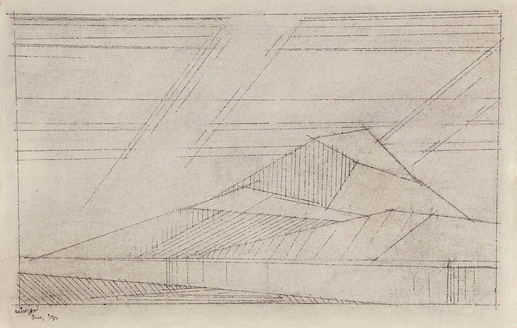 Lyonel Feininger, Berg am Fluss (A 379)