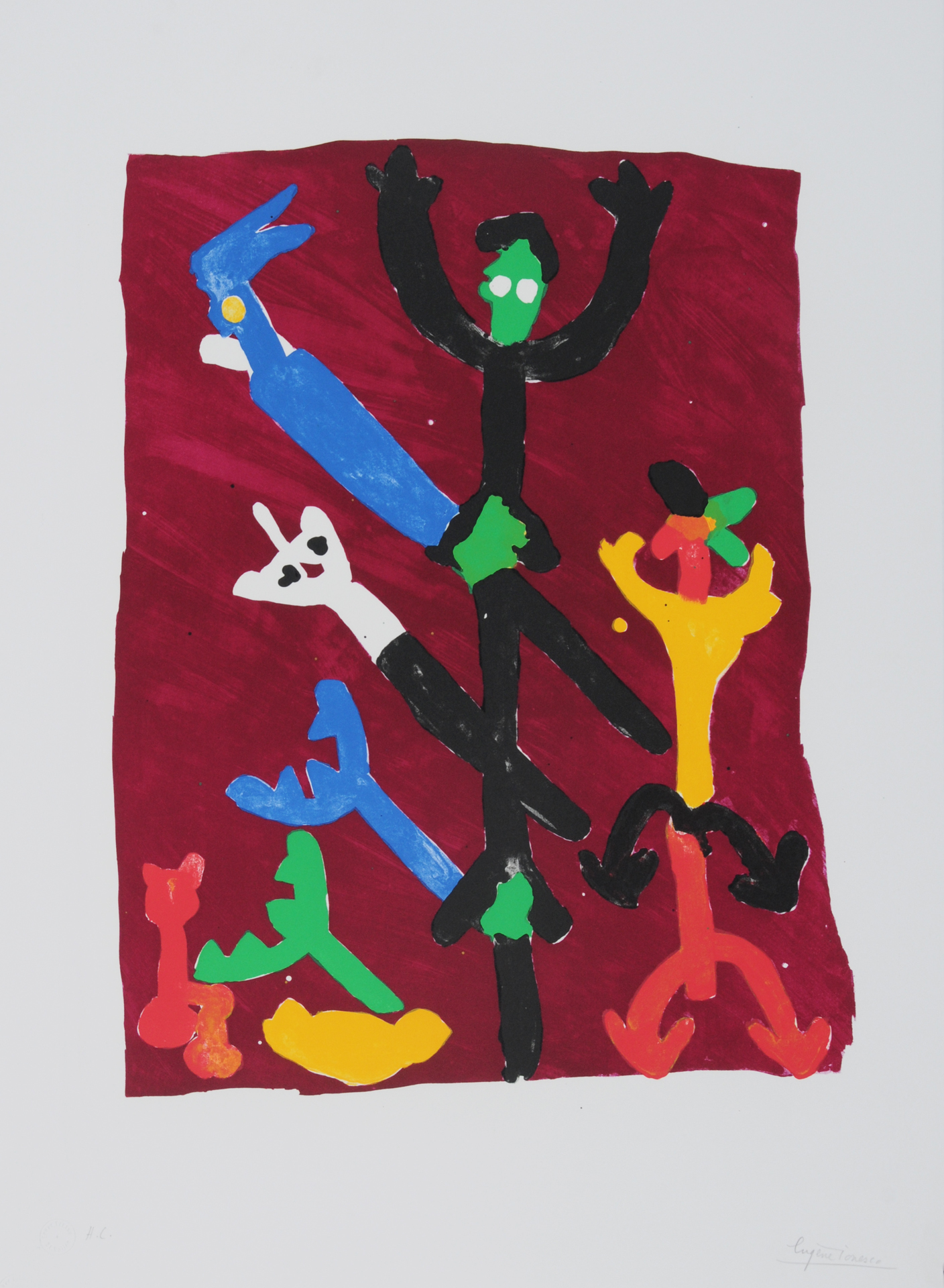 Grafik, 4 sheets: A. Lanskoy; E. Ionesco; U. Erben; O. Zadkine