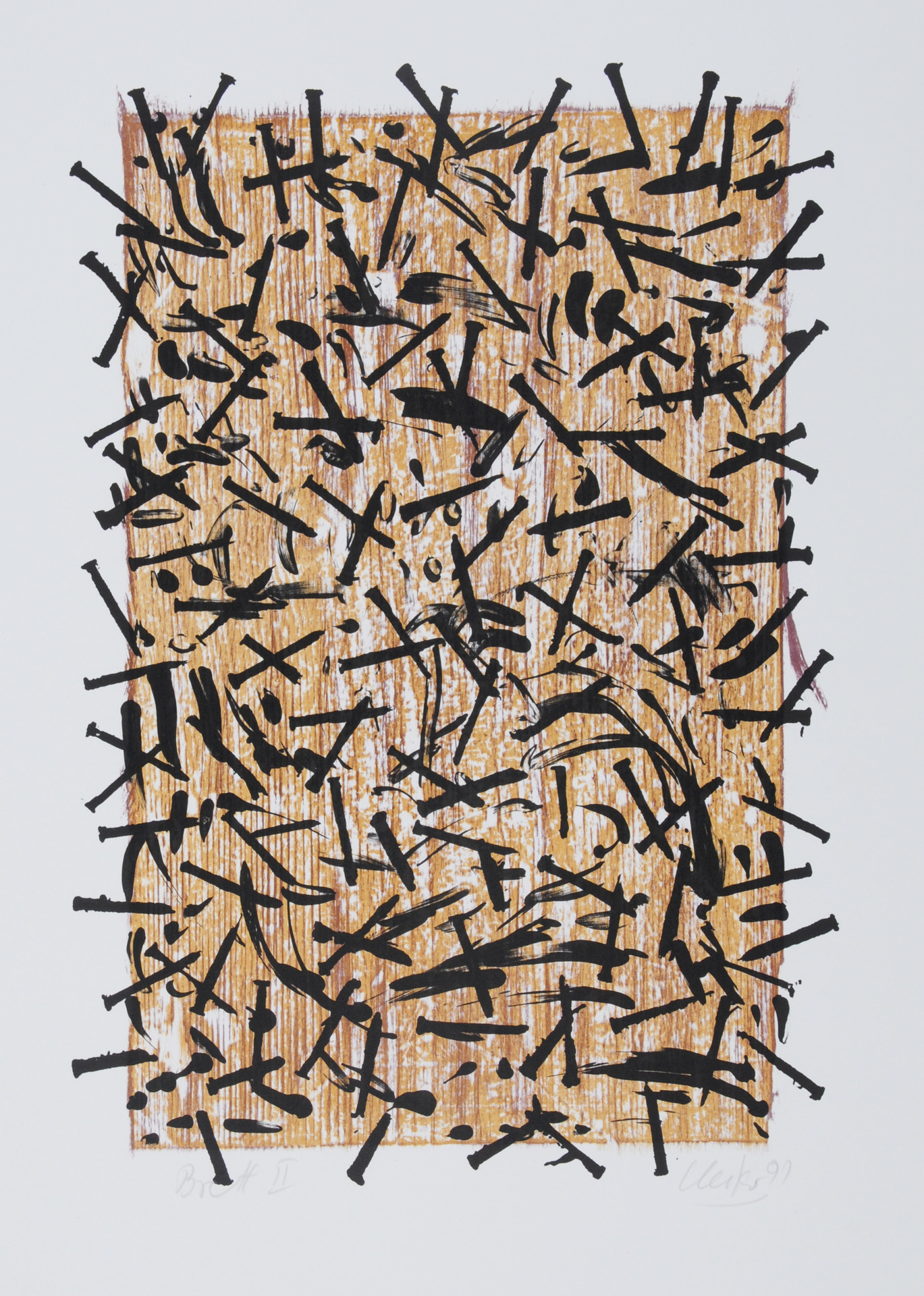 Günther Uecker, 2 sheets: Brett I; Brett II