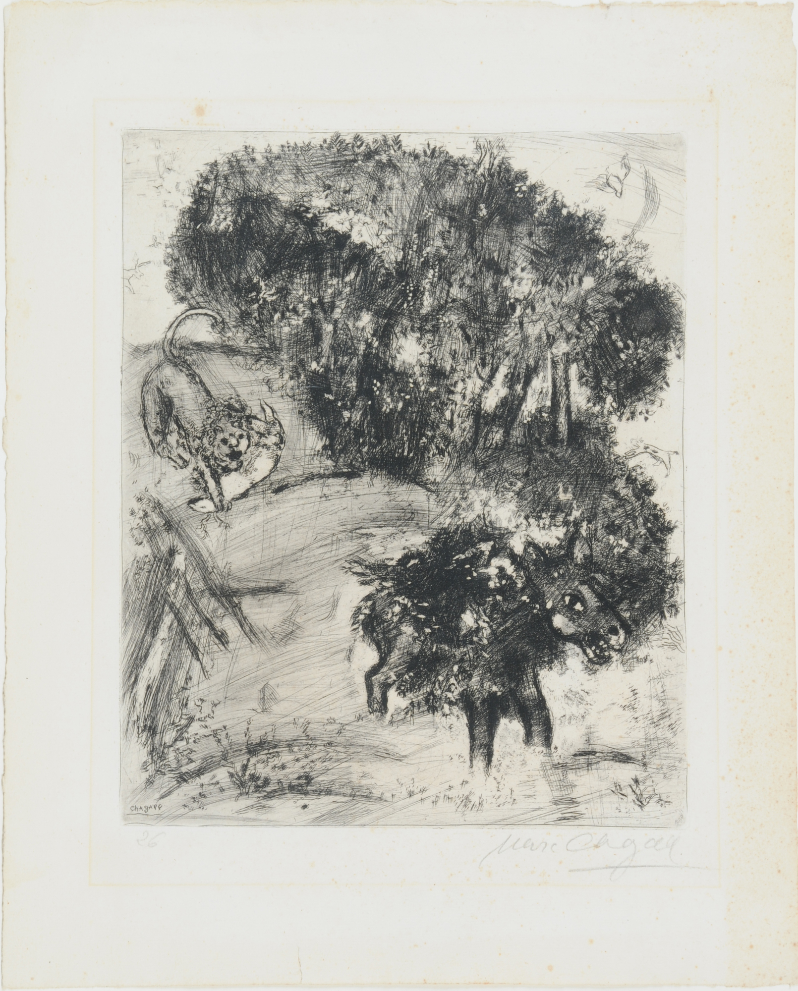 Marc Chagall, Le Lion et l'Ane Chassant
 from "Les Fables de La Fontaine"