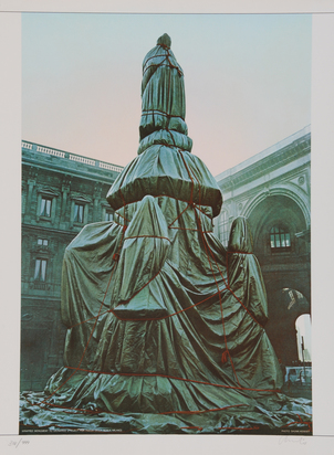 Wrapped Monument to Leonardo, 
Project for Piazza della Scala, Milan