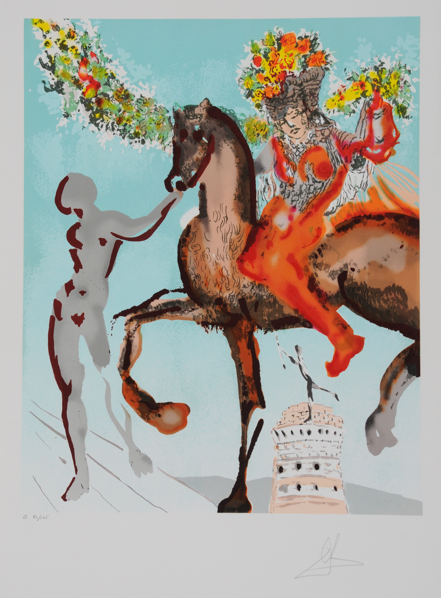 Salvador Dalí, Pferdeführende Frau, 
from "Die Liebenden"