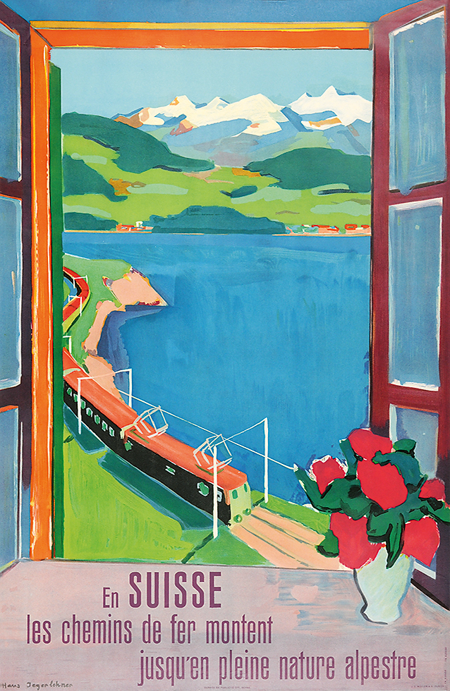 Hans Jegerlehner, En SUISSE les chemins de fer montent jusqu'en pleine nature alpestre