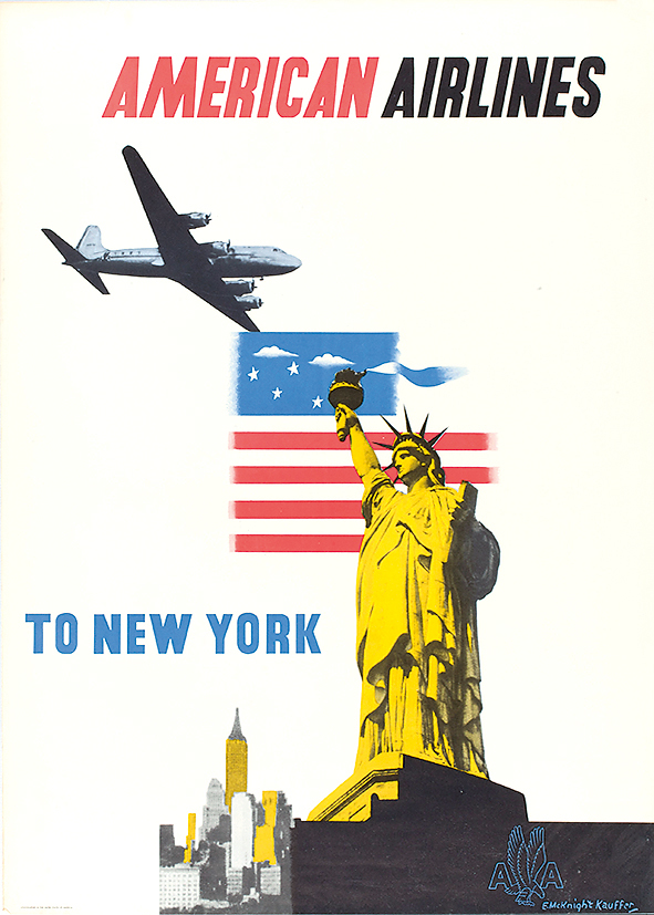 Kauffer Edward McKnight, American Airlines to New York