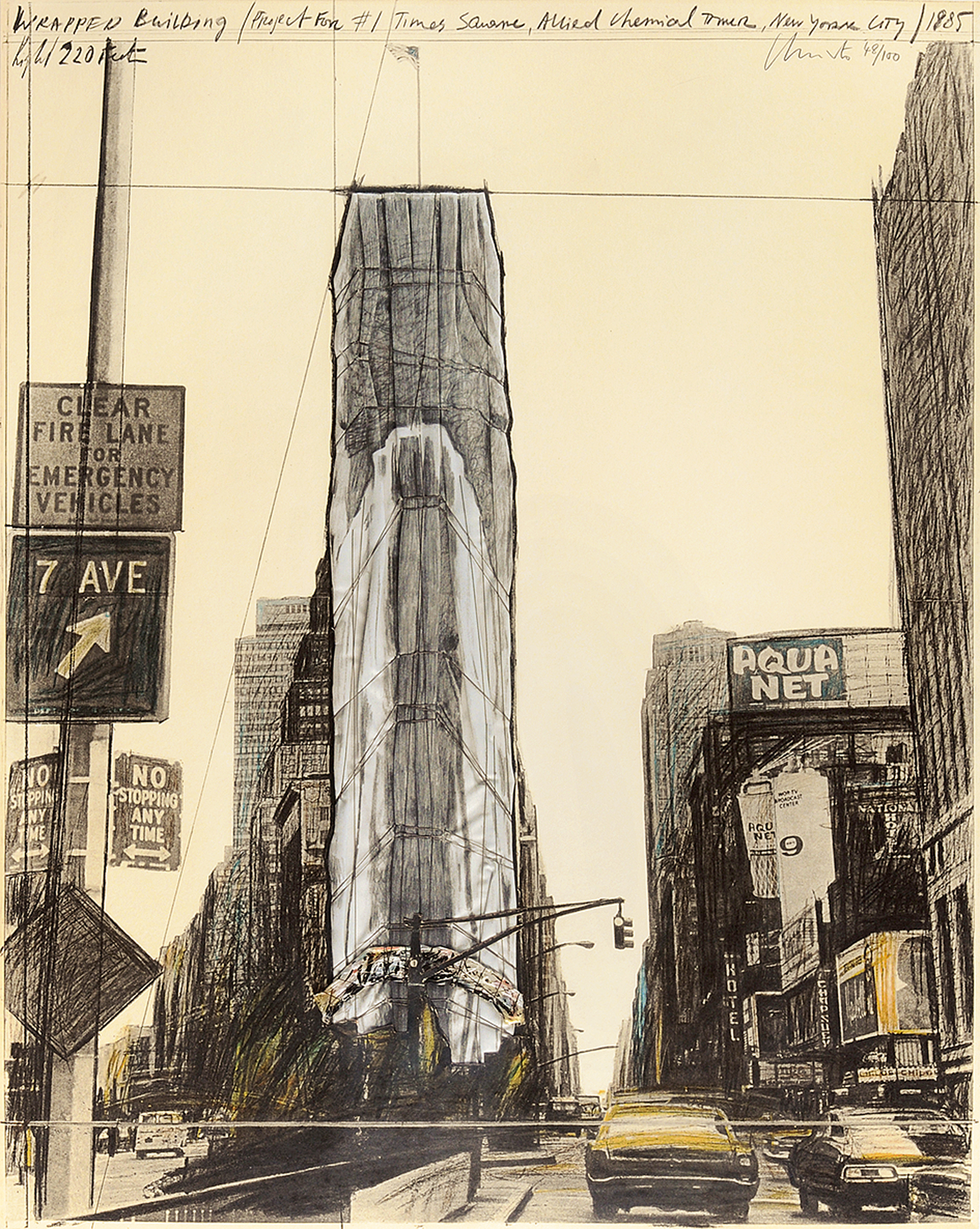 Christo, Wrapped Building, Project for 1 Times Square, New York