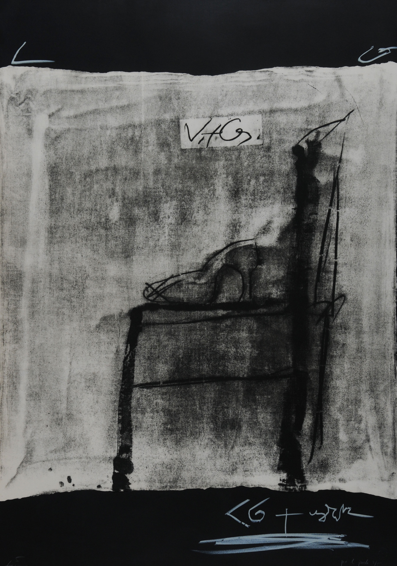 Antoni Tàpies, Chaise de profil, from "Variations"
