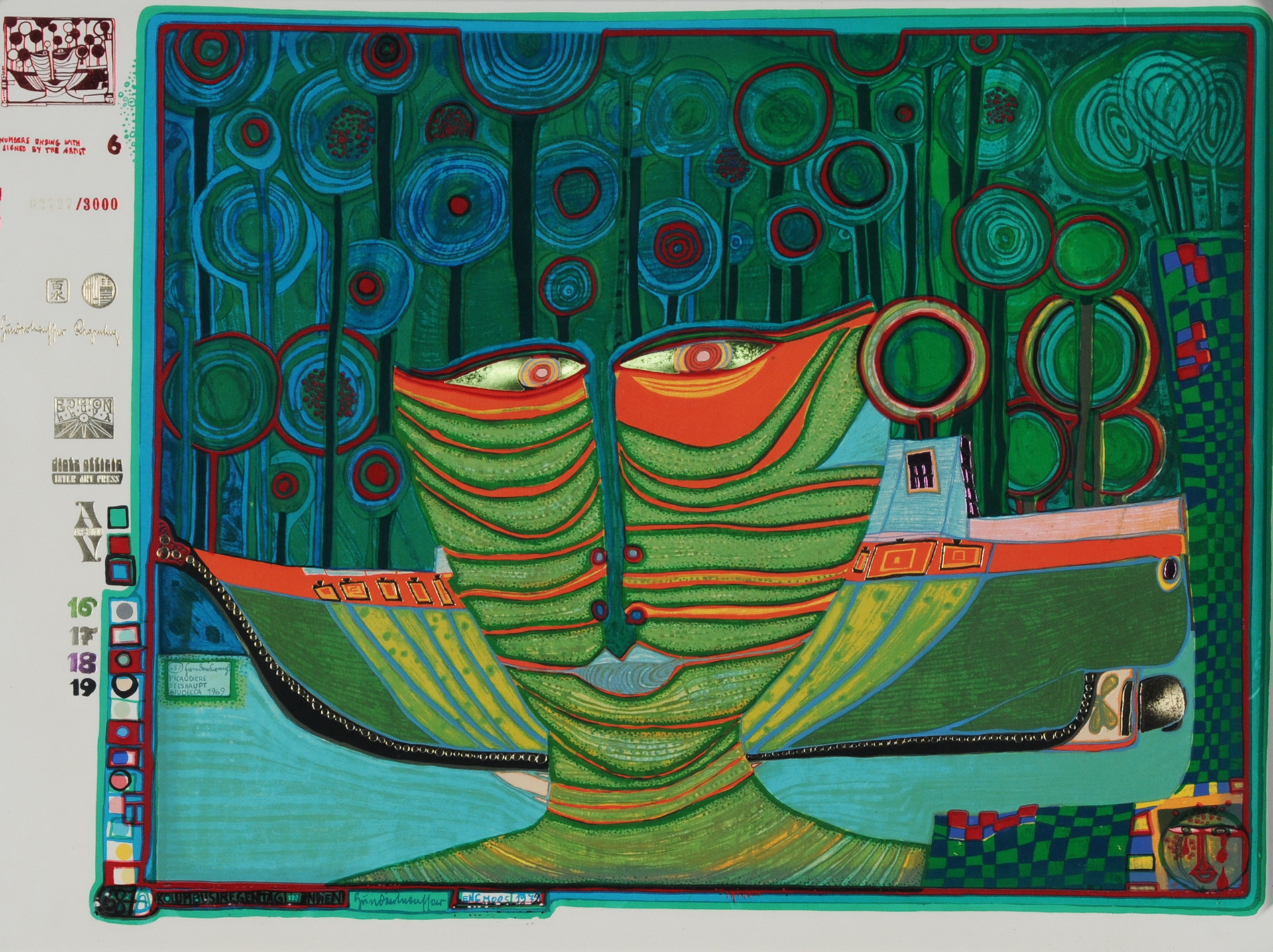 Friedensreich Hundertwasser, Kolumbus Regentag in Indien, from "Look at It on a Rainy Day"