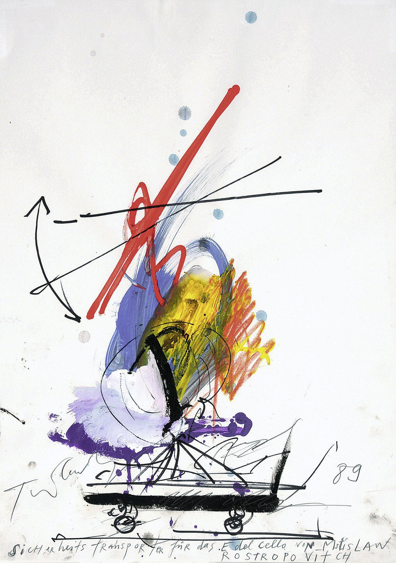 Jean Tinguely, Sicherheitstransporter für das Edelcello von Mstislaw Rostropovitch