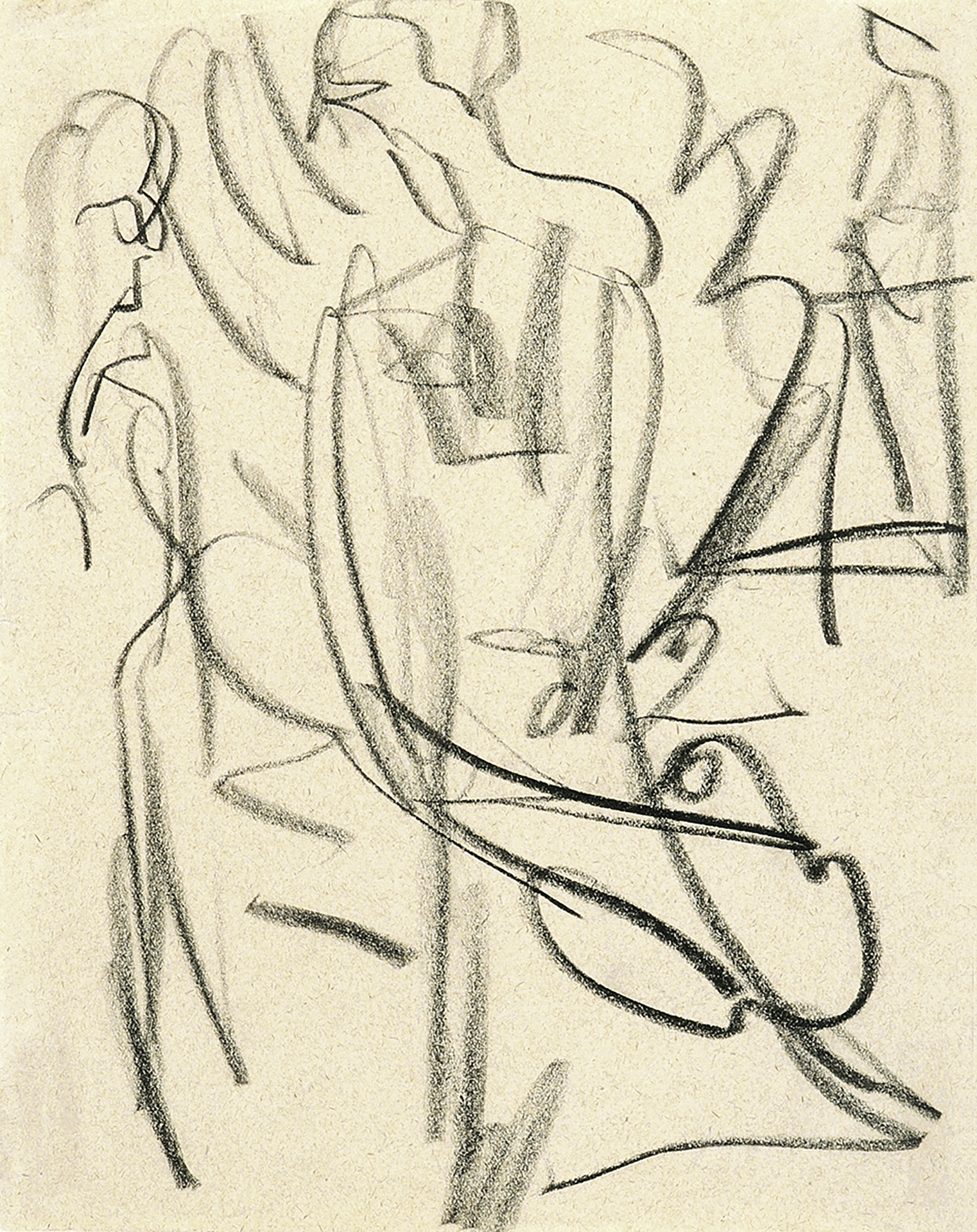 Ernst Ludwig Kirchner, Stehende Geigerin in Gesellschaft (Frau Rohner)