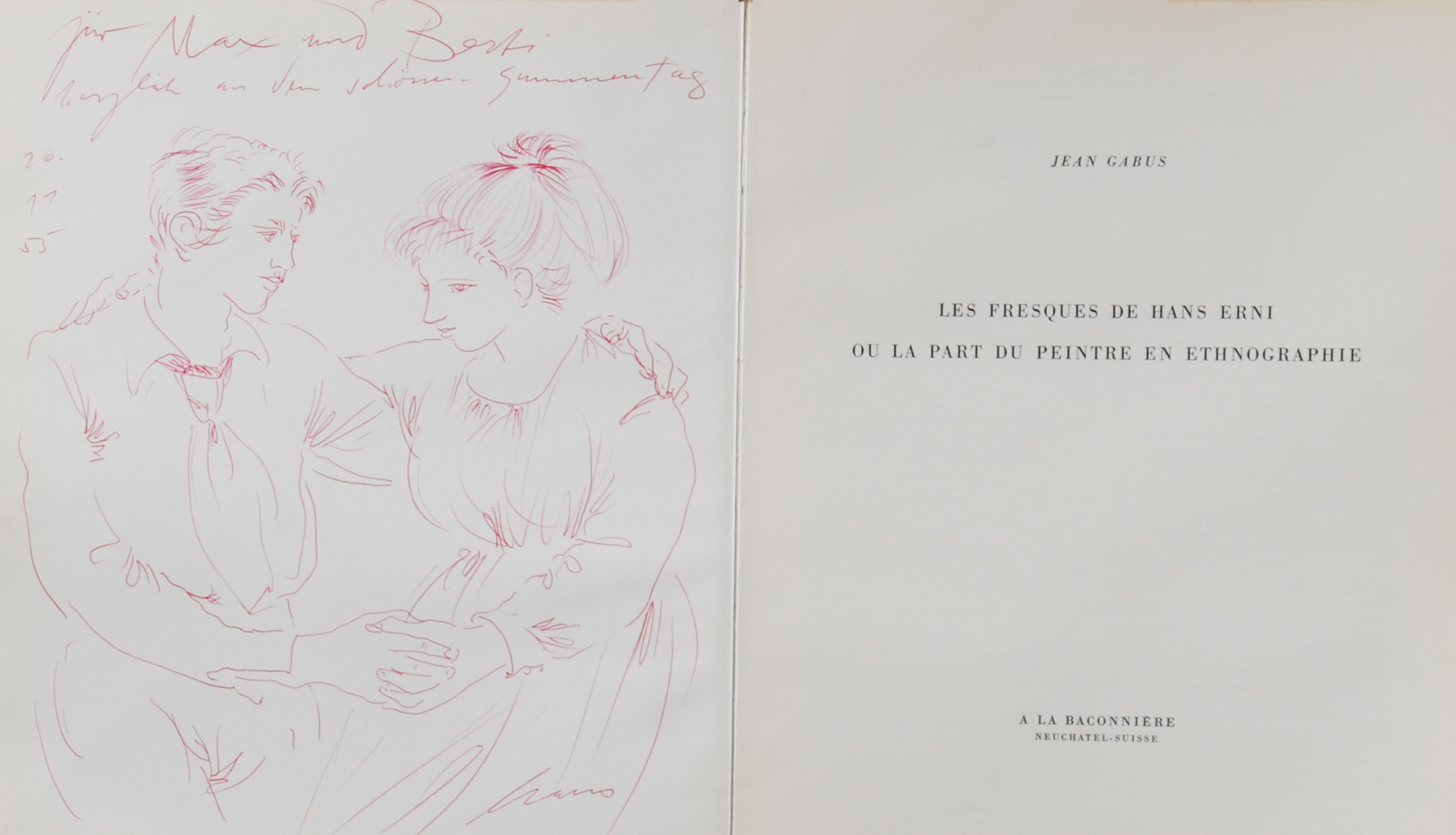 Hans Erni, 3 Bücher: Jean Gabus. Les fresques de Hans Erni ou la part du peintre en ethnographie