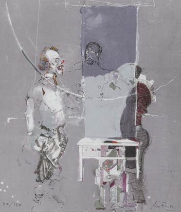 4 Blätter: Stromboli I; Stromboli II; Henry Miller, 1978; Circus III