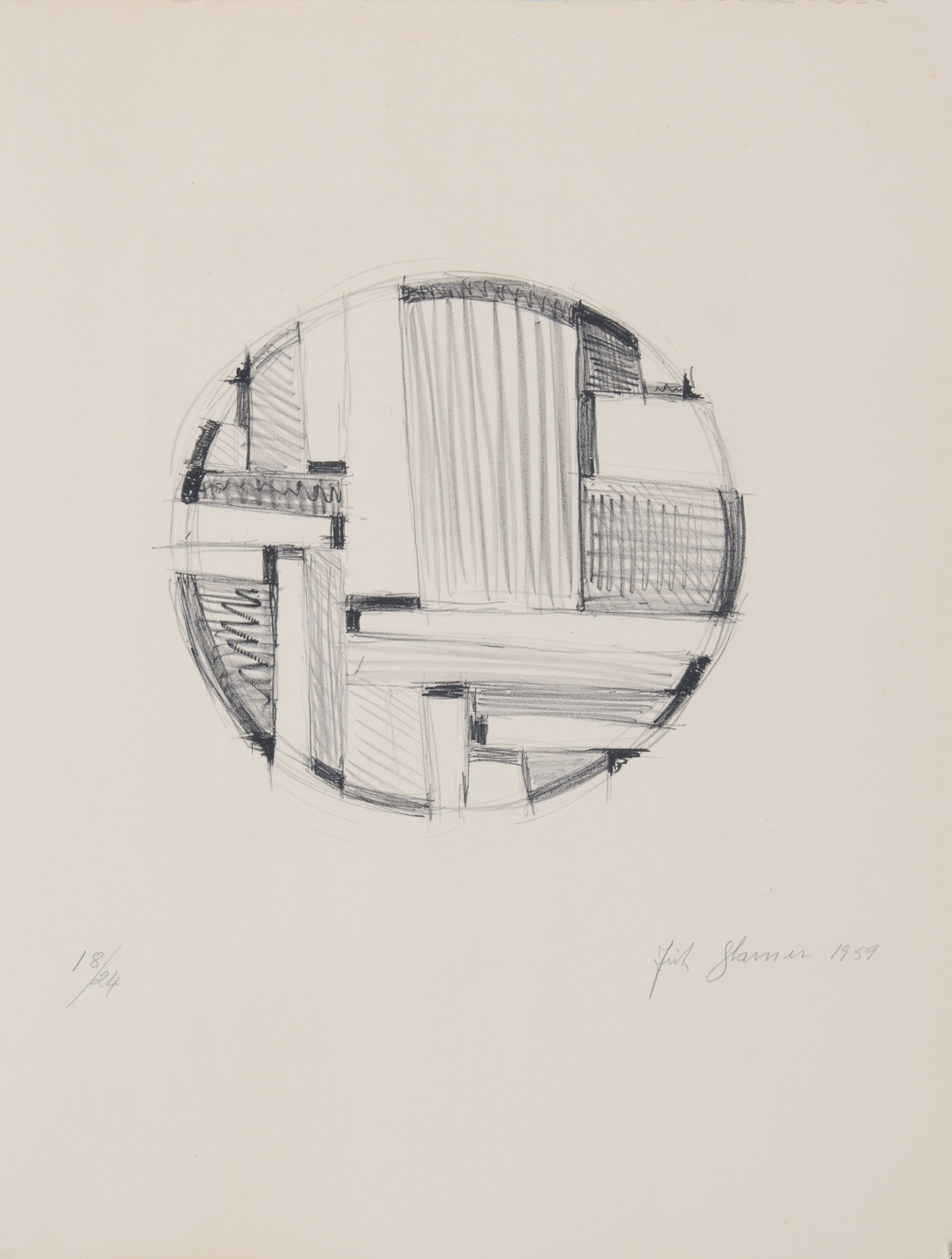 Fritz Glarner, Drawing for Tondo No. 5