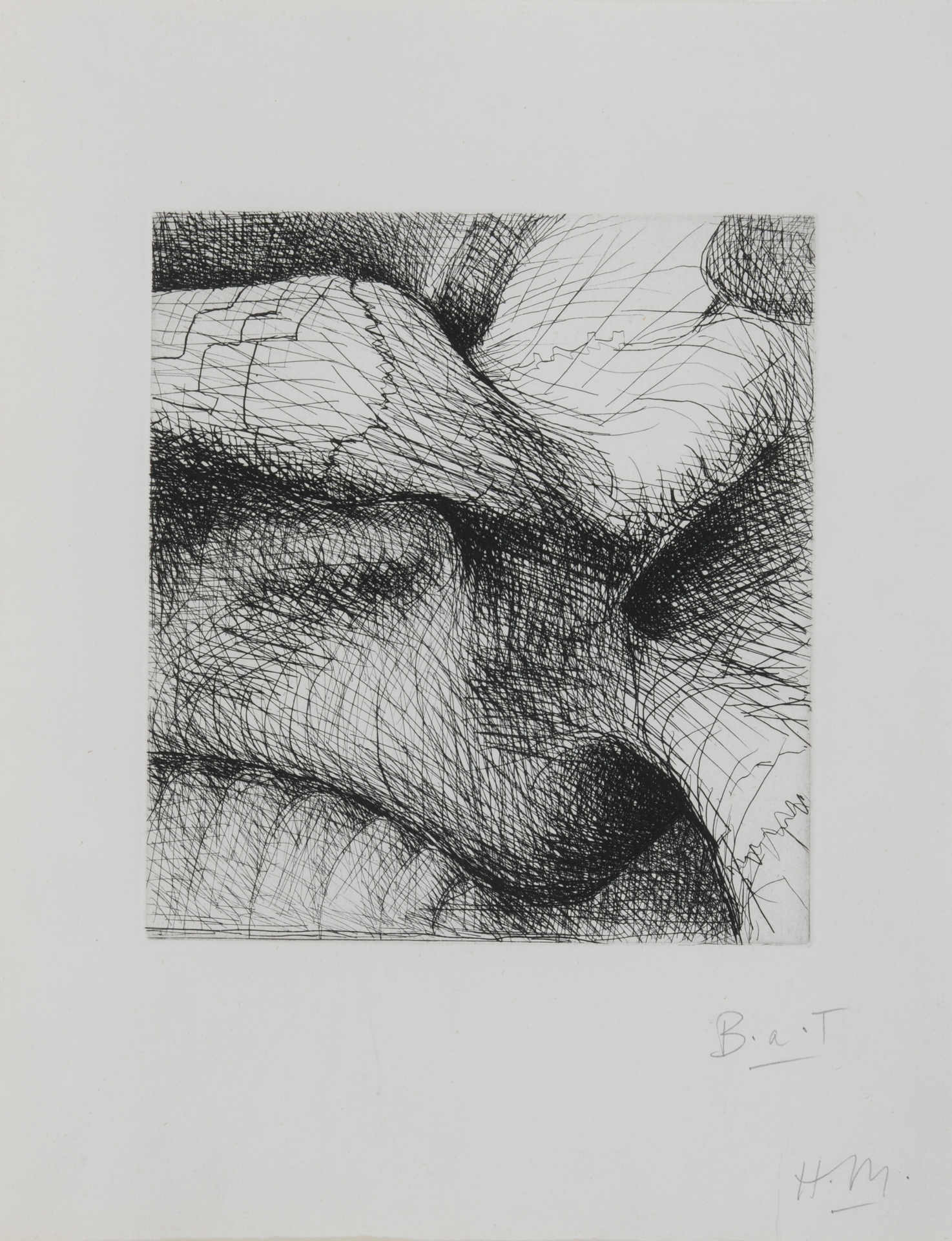 Henry Moore, Elephant Skull, Plate C
