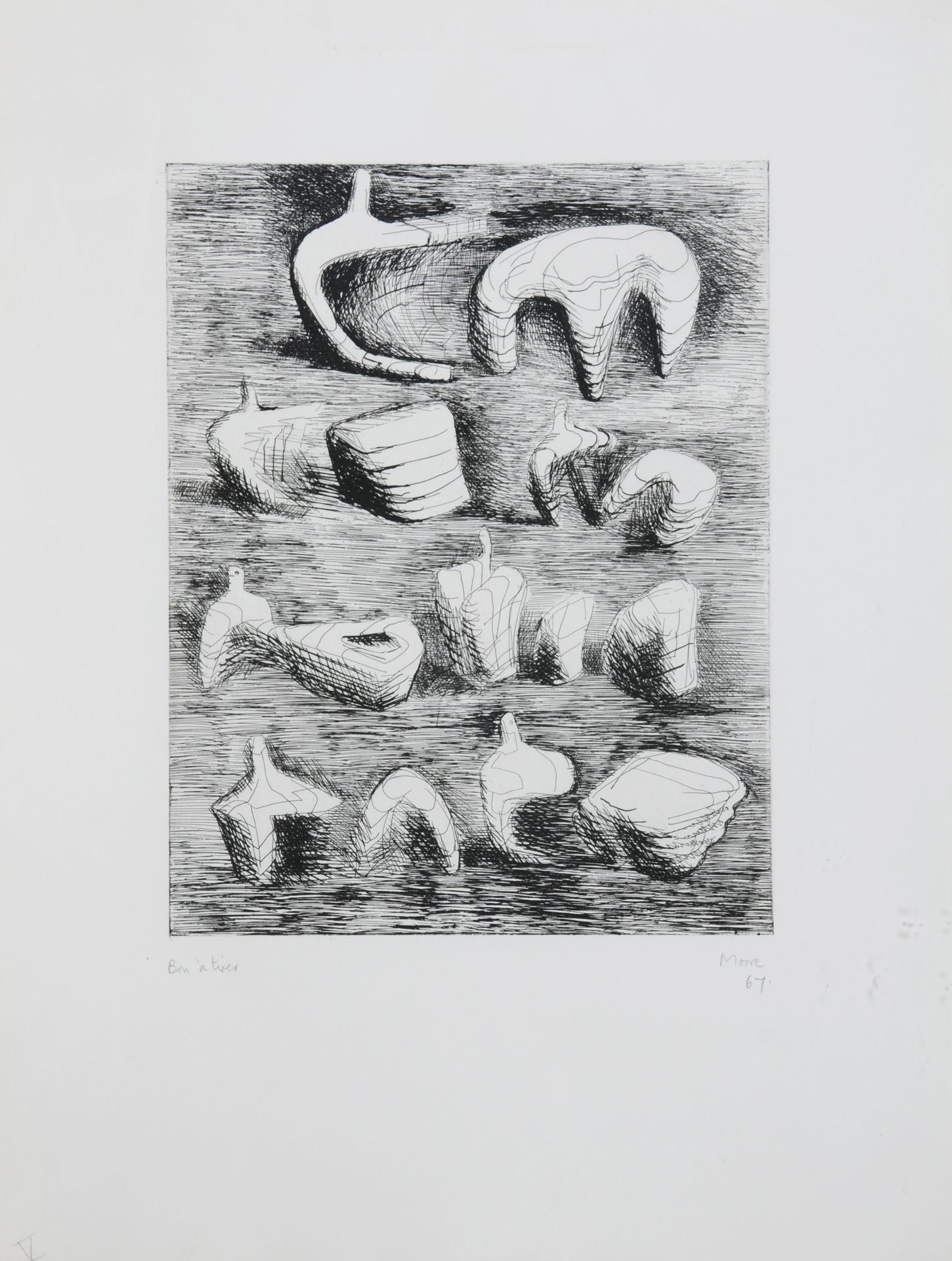 Henry Moore, Studies for Sculpture, Two and Three Piece Reclining Figures
