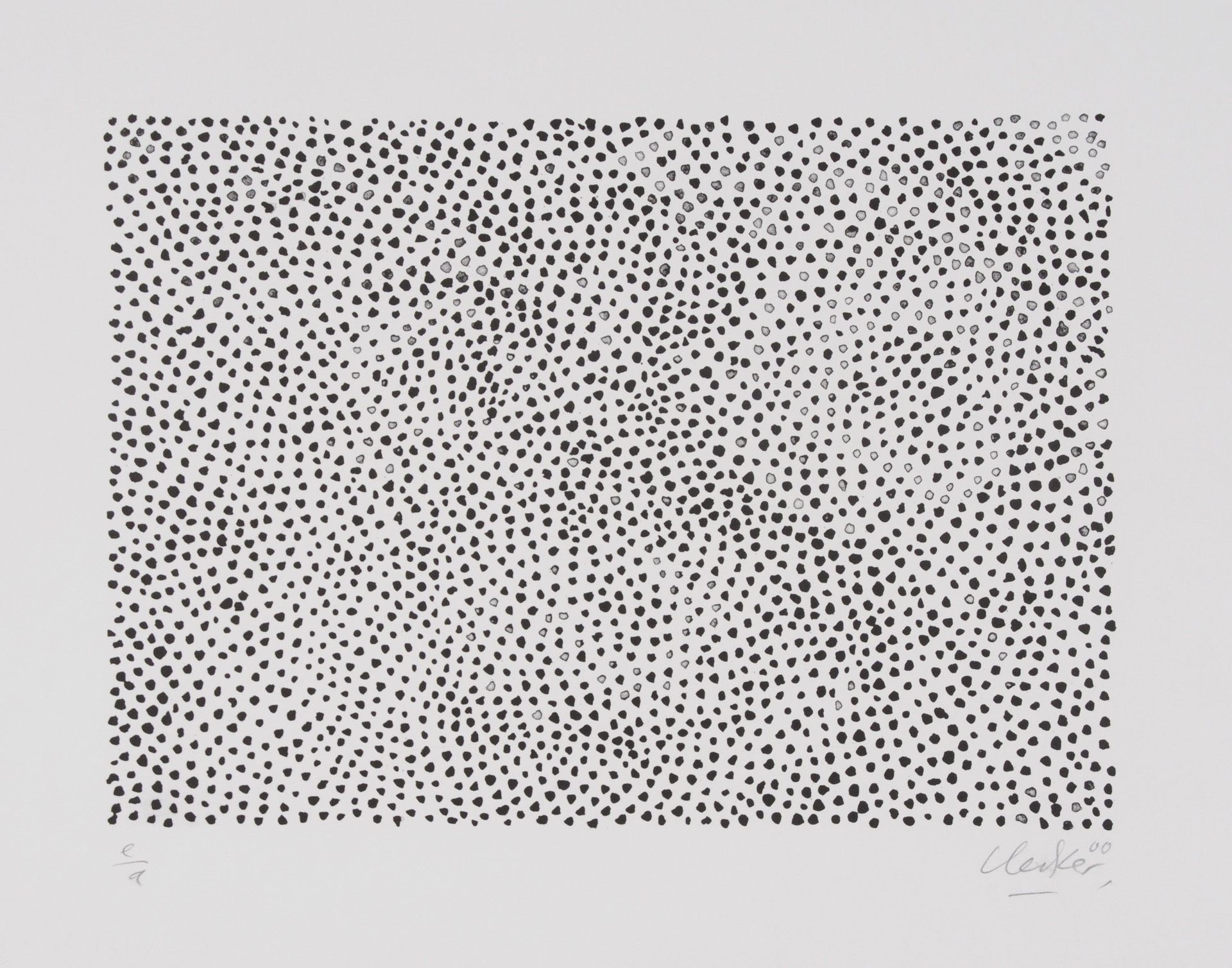 Günther Uecker, Permutation (Neujahrskarte)
