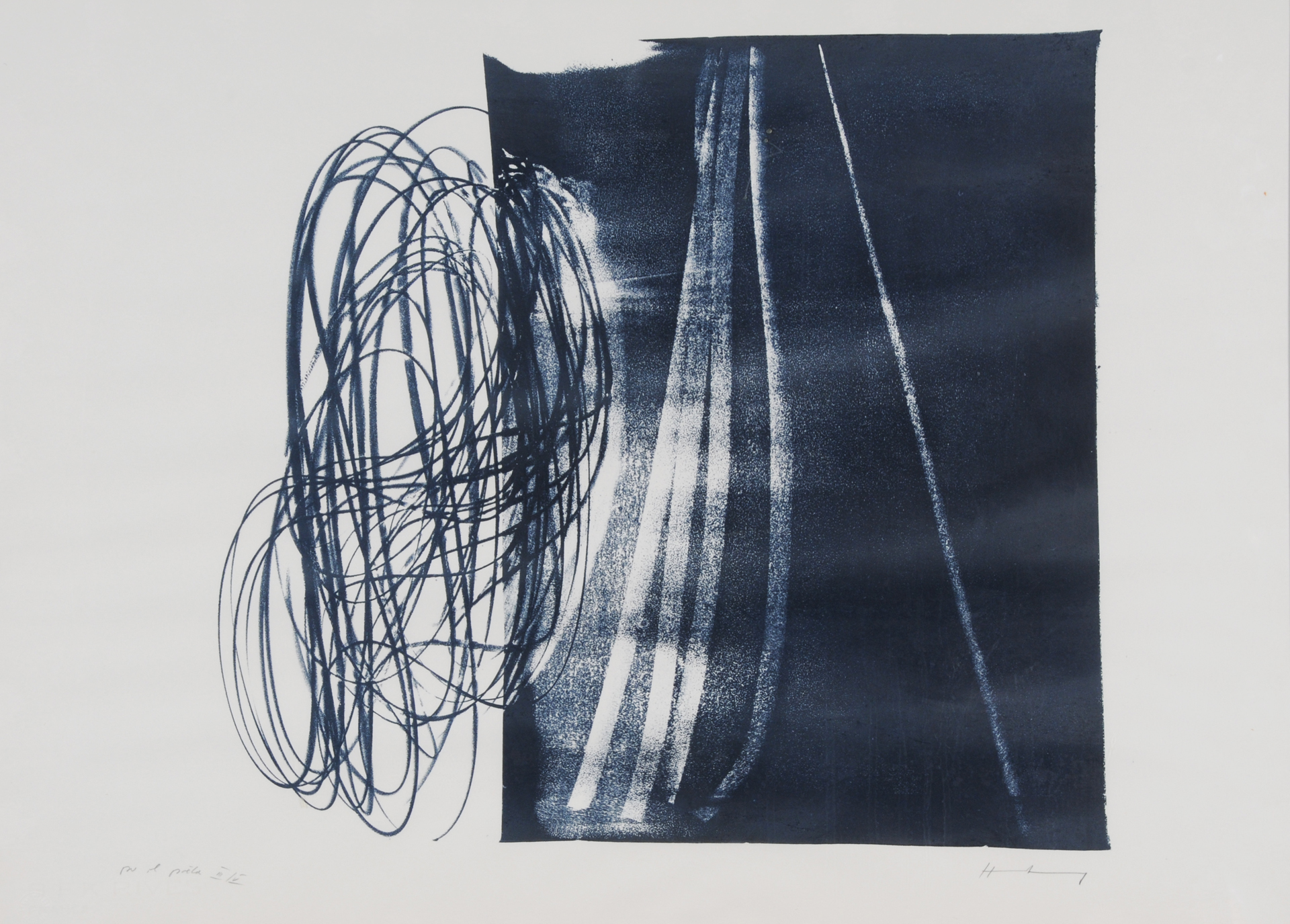 Hans Hartung, 2 Blätter: Ohne Titel; Hommage à Picasso