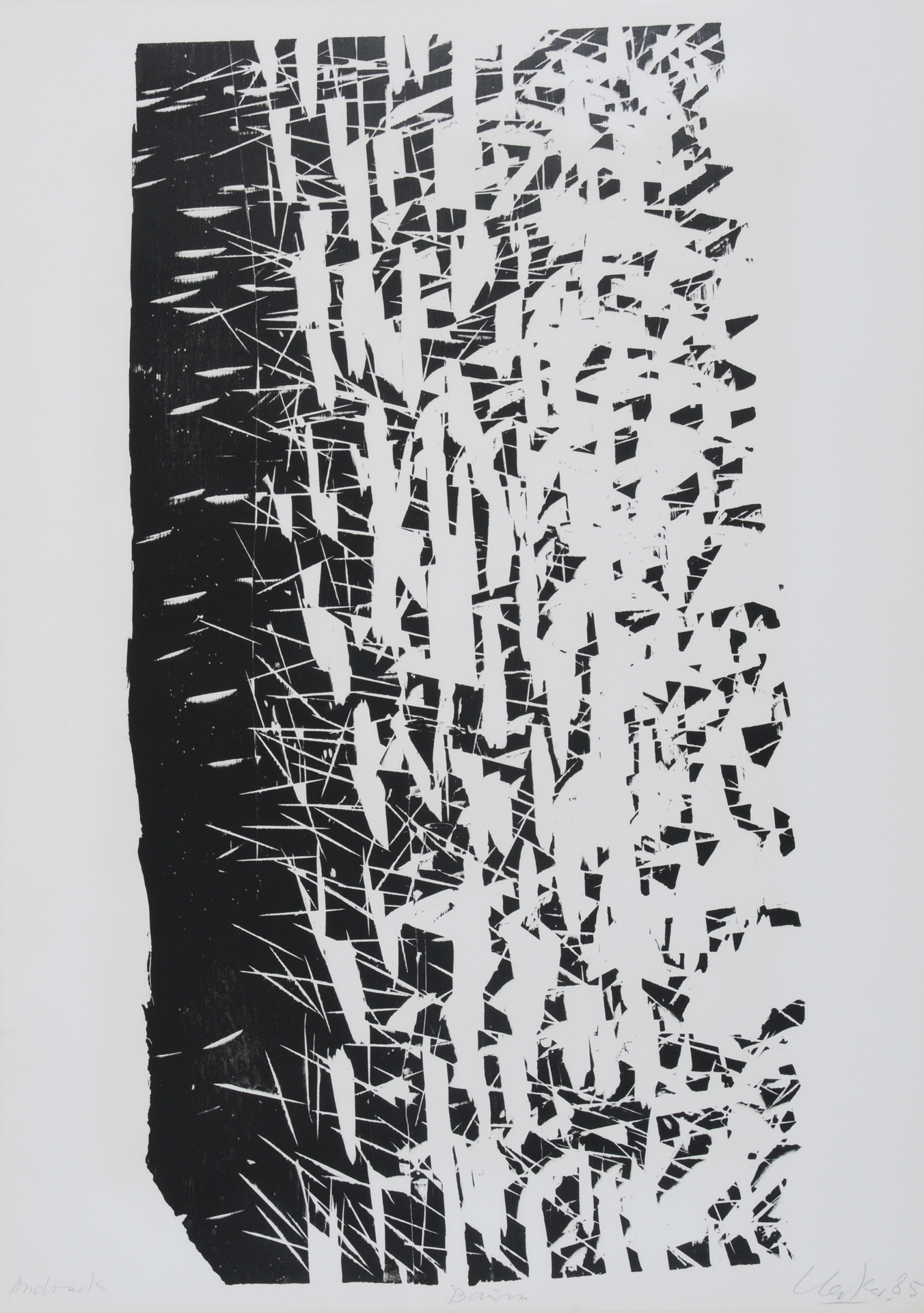 Günther Uecker, 2 Blätter: Ohne Titel, 1975; Baum
