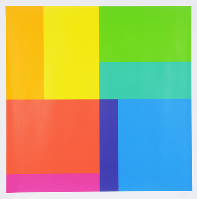 Bewegung von acht Farben um eine Achse