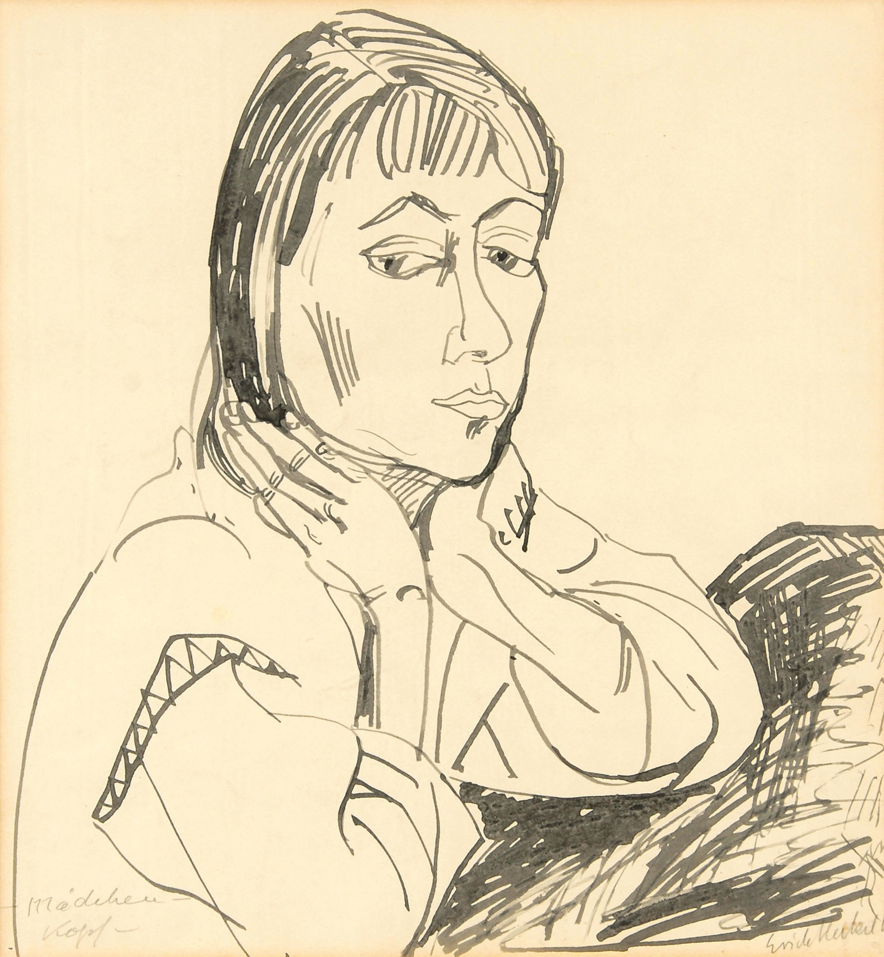 Erich Heckel, Mädchenkopf (Siddi Heckel)