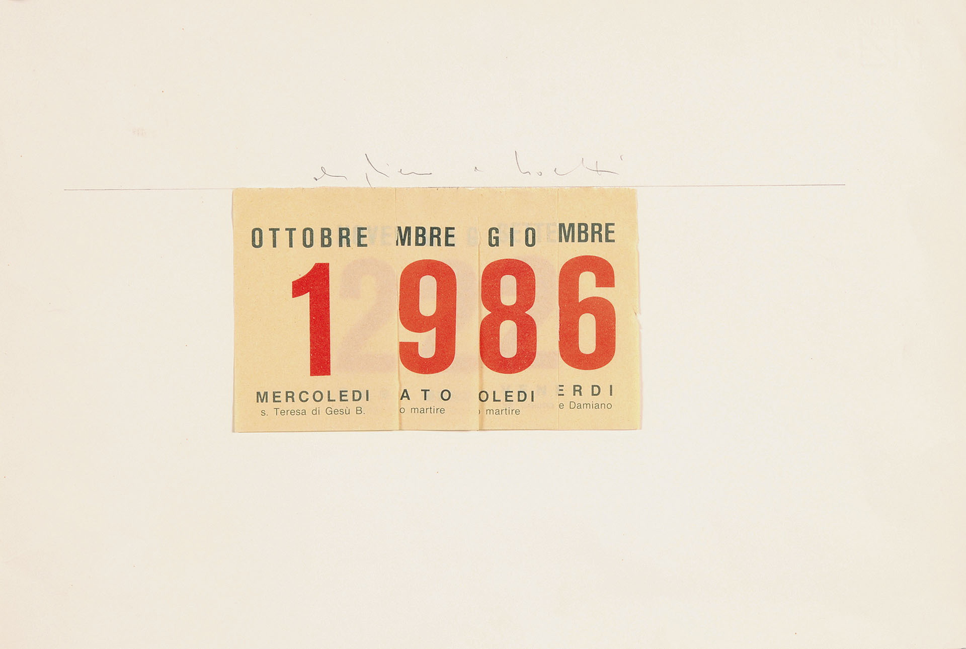 Alighiero Boetti, Calendario