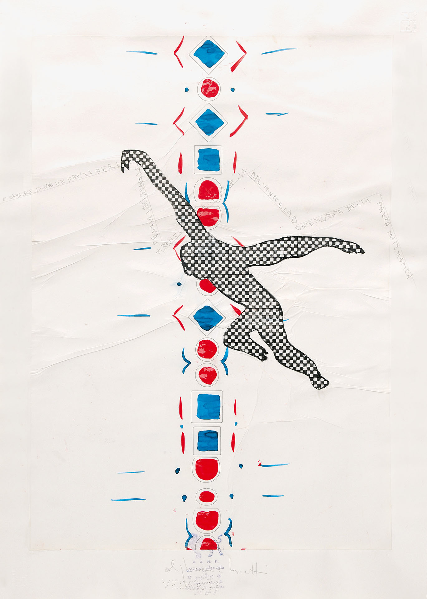Alighiero Boetti, I vedenti, Correre come un razzo per le strade del mondo..., Mitte 1980er Jahre