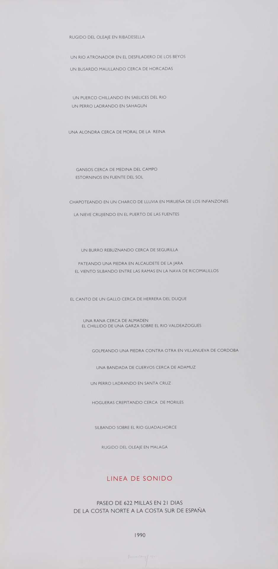 Richard Long, Linea de Sonido