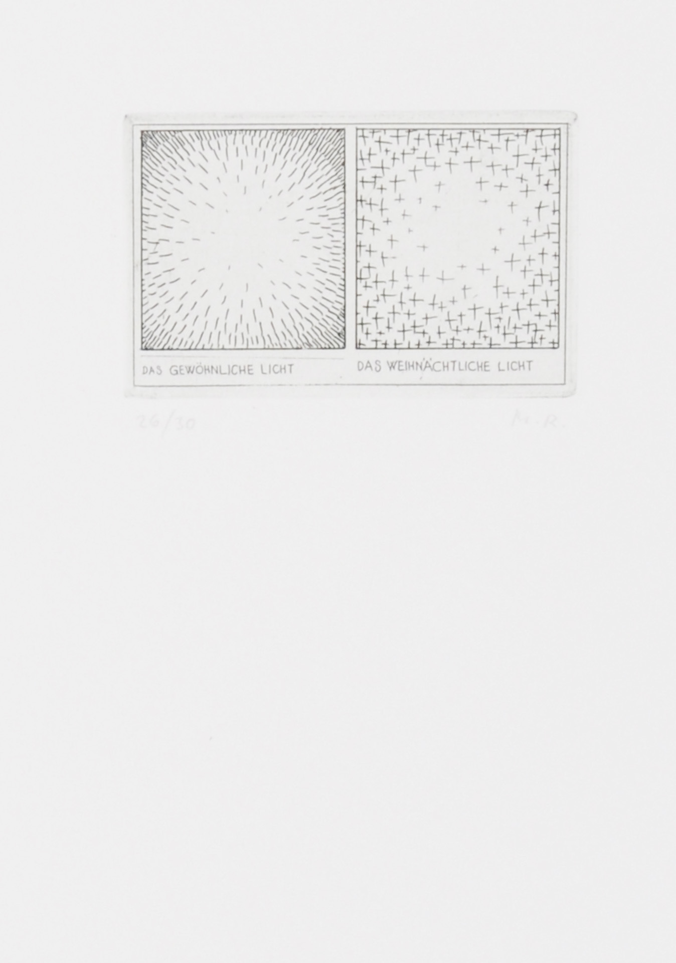 Markus Raetz, Das gewöhnliche Licht, das weihnächtliche Licht, from "Rietveld-Mappe"