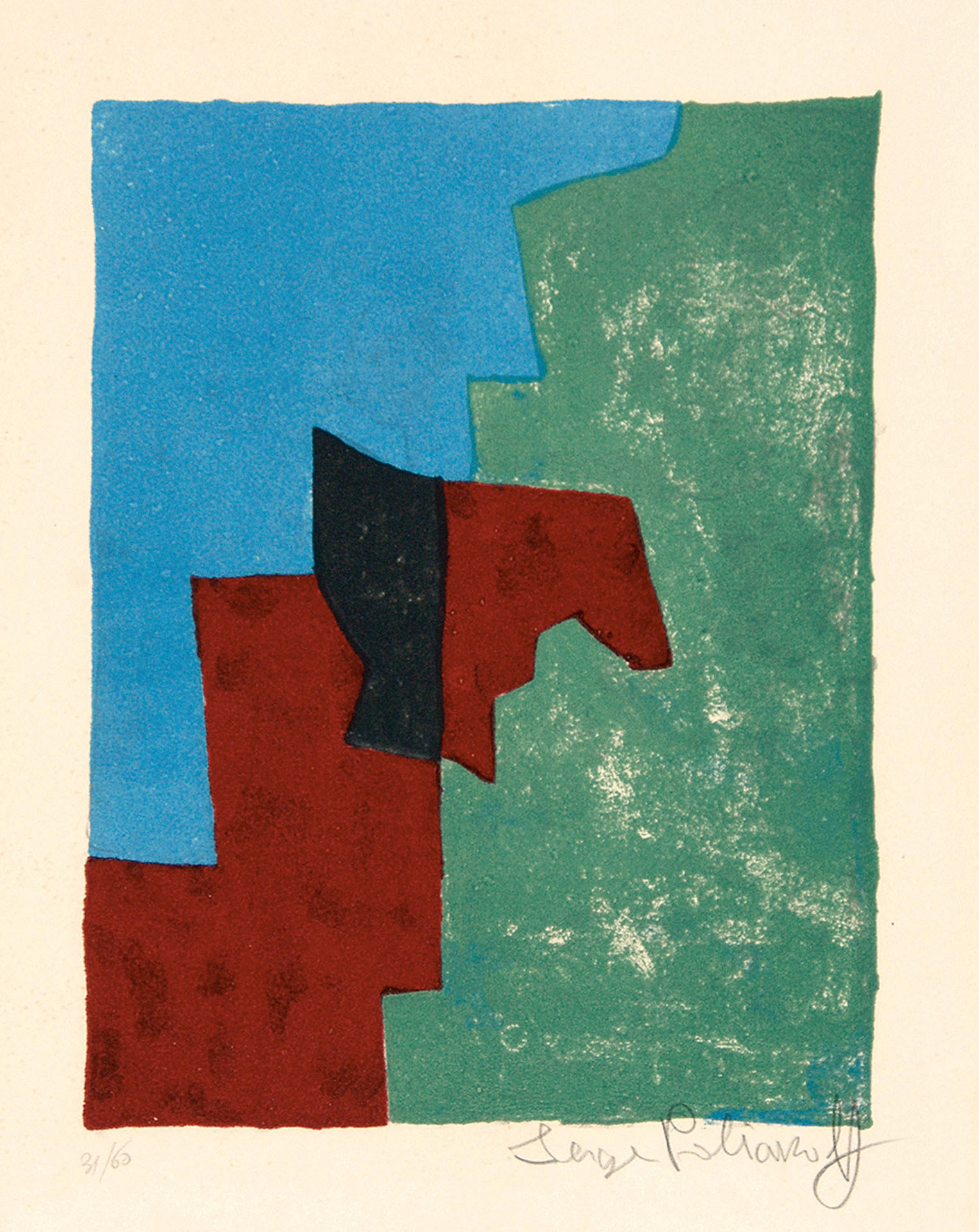 Serge Poliakoff, Composition rouge, verte et bleue