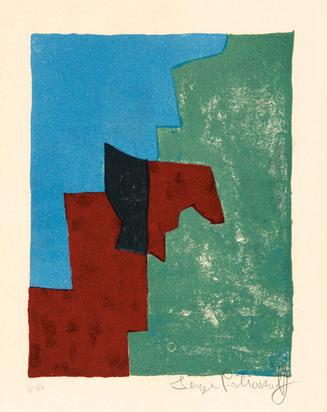 Composition rouge, verte et bleue