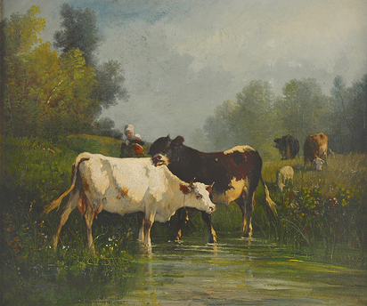 Vaches s'apreuvant