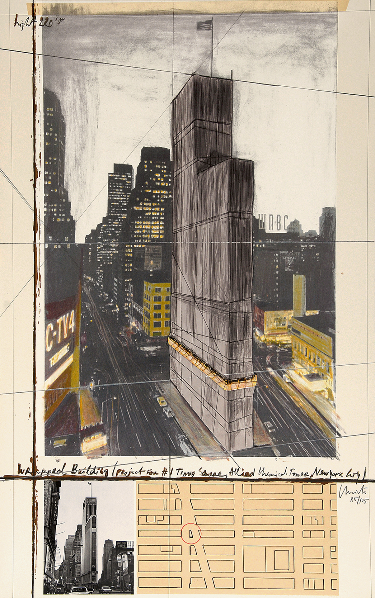 Christo, Wrapped Building (Project for 1 Times Square, Allied Chemical Tower, New York)