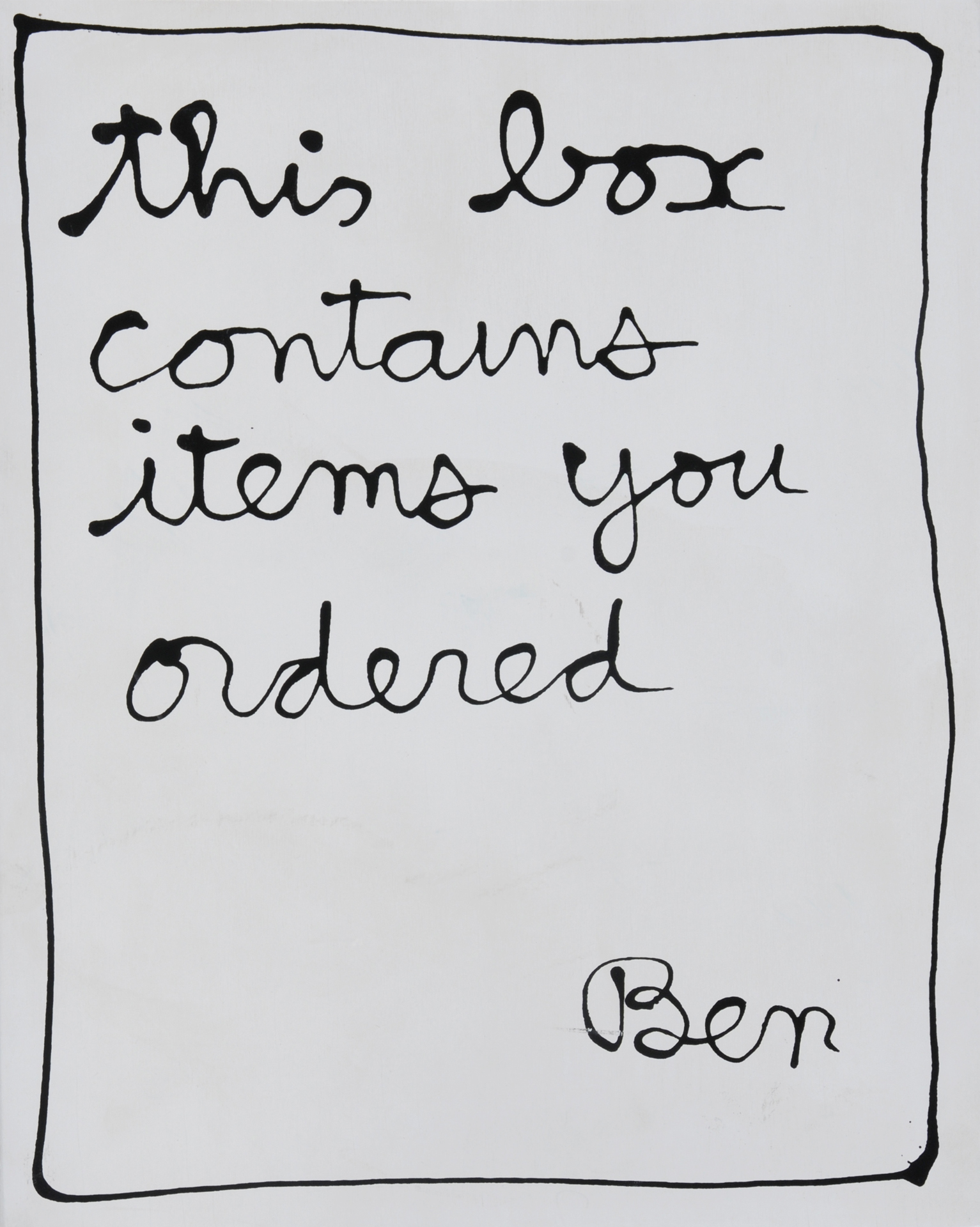 Portfolio, Pandora Box. Part Two. Contemporary Archeology, "this box contains items you ordered"
