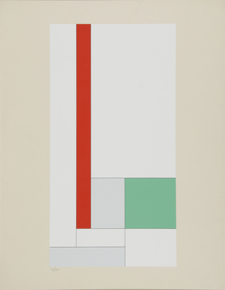 Composition Nr. 83, y = - x + bx + c, rouge-vert