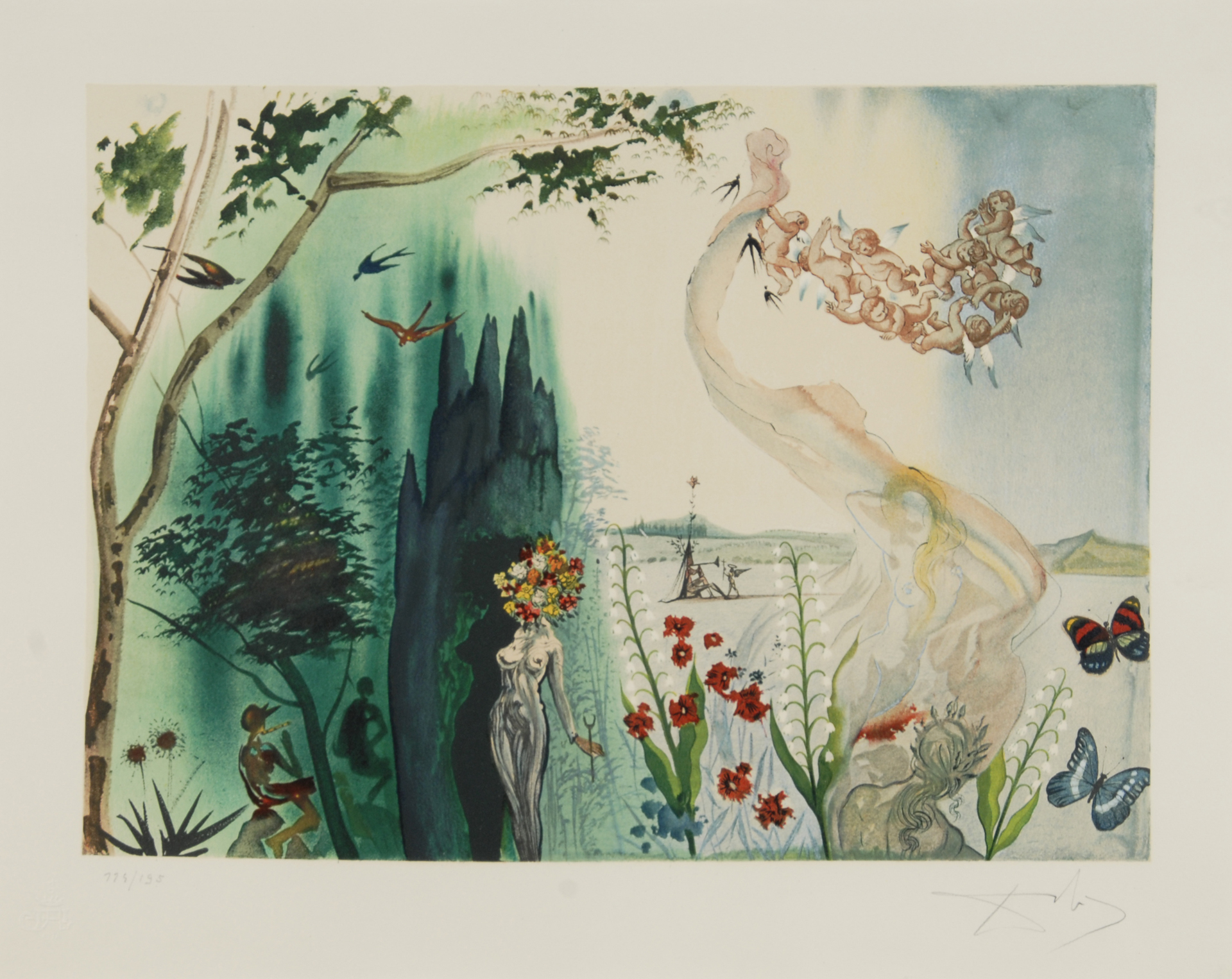 Salvador Dalí, 2 Blätter aus "Die vier Jahreszeiten" (Frühling & Winter)