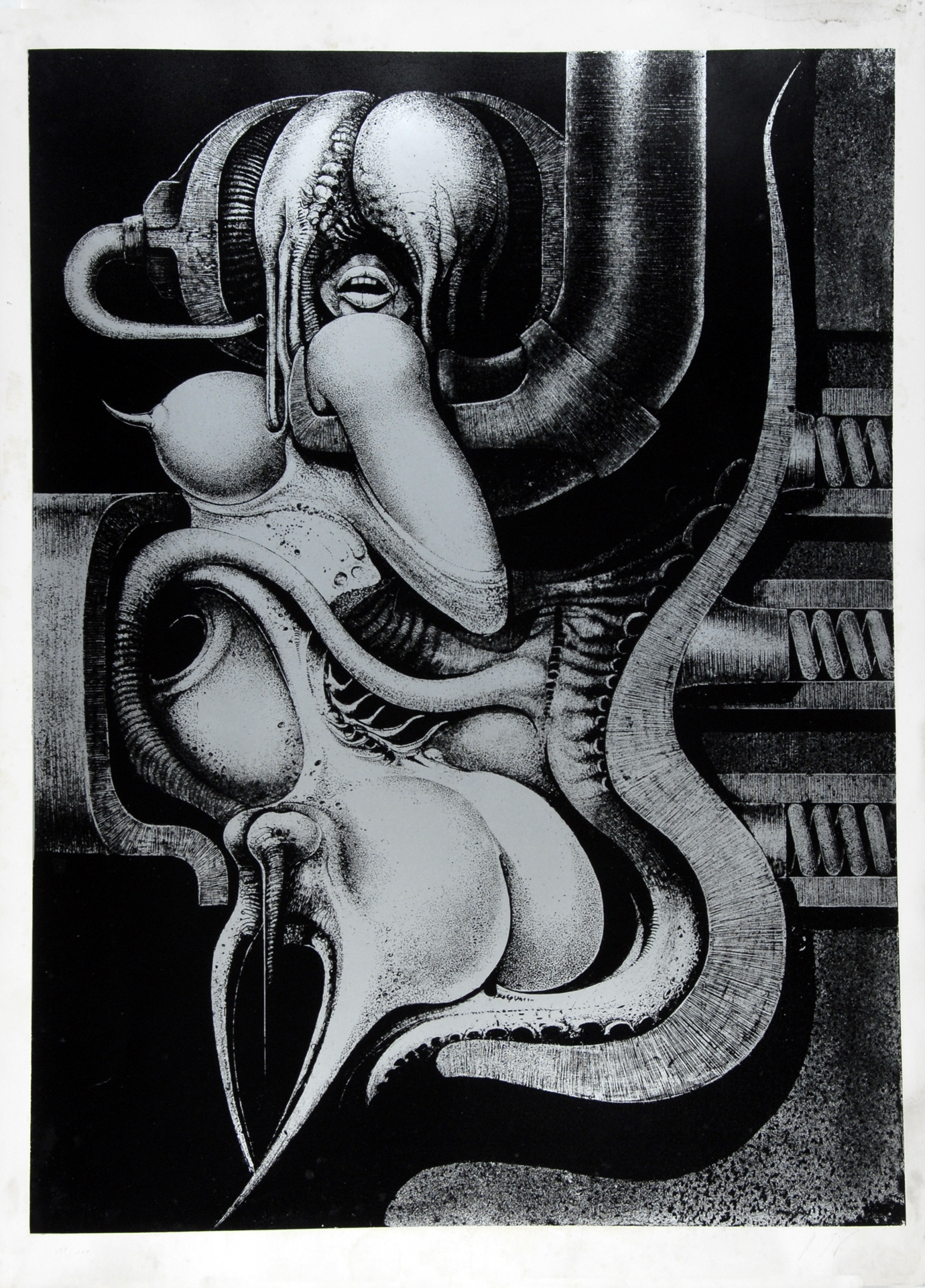 HR Giger, 4 Blätter aus "Biomechanoiden"