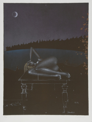 3 Blätter: Blatt 7, aus "Twilight", 1971; Roter Mantel, bewundert, 1971; Roter Mantel, 1973