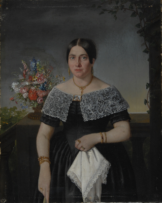 4 Gemälde: Josef Gottfried Hiersche; Theresia Hiersche; Jean Hiersche; Karoline Aloisia Hiersche