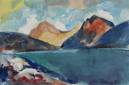 See mit Berglandschaft