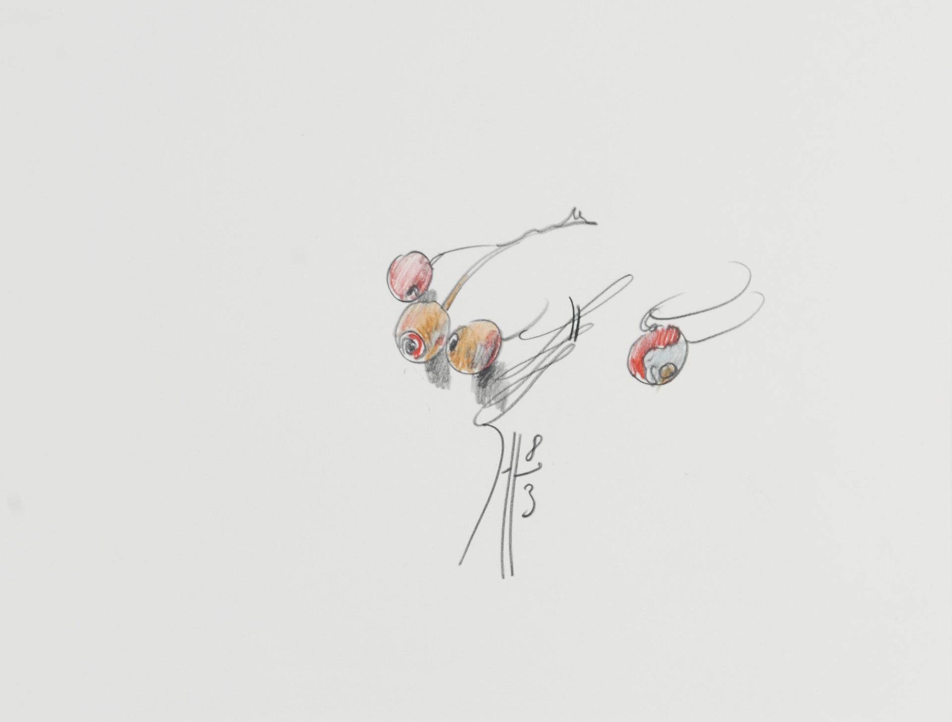 Horst Janssen, 2 drawings: Fruits, 1983; Vegetable