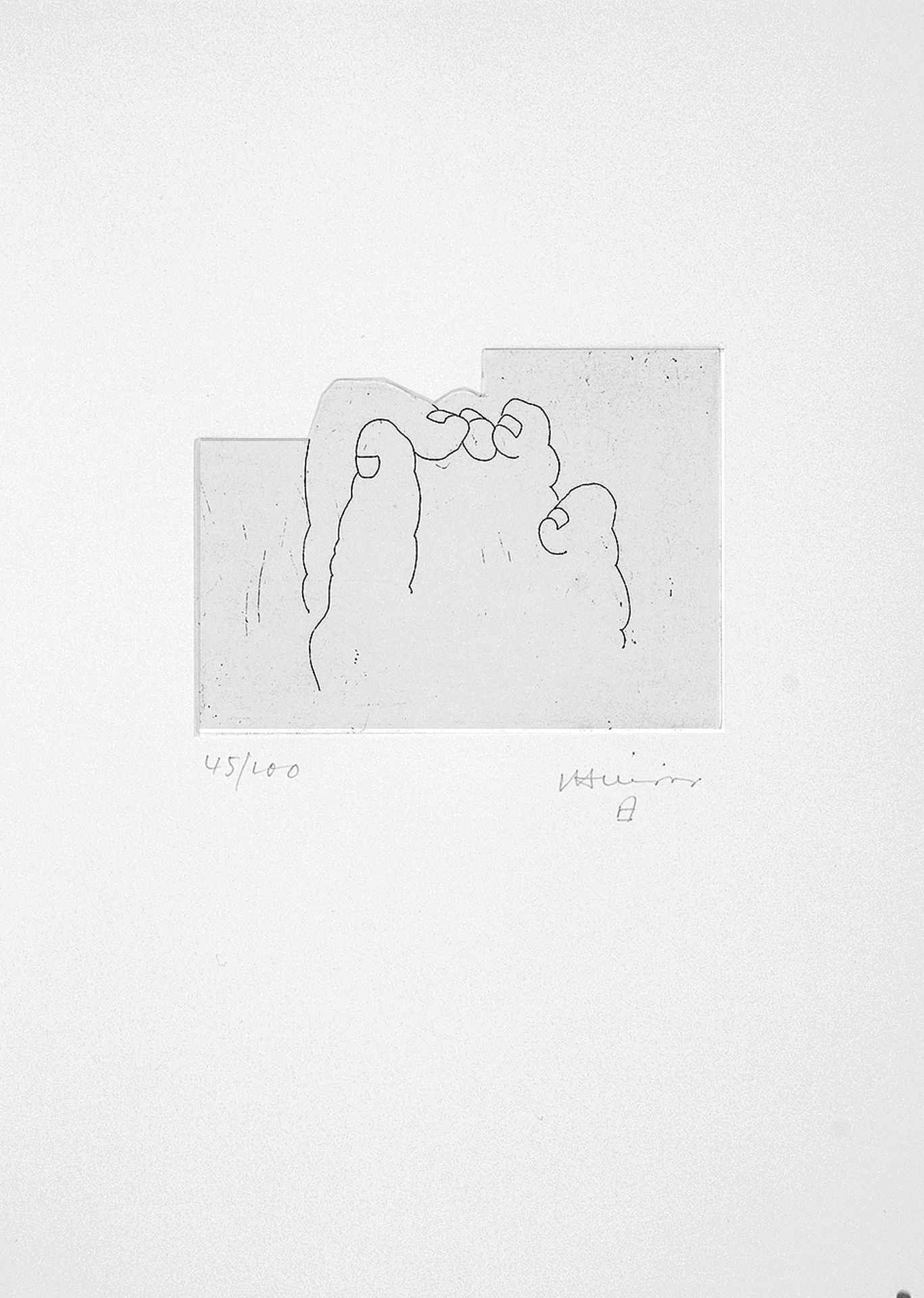 Eduardo Chillida, Esku XXXV, from "L'écriture ou la vie" (Hebrew Version)