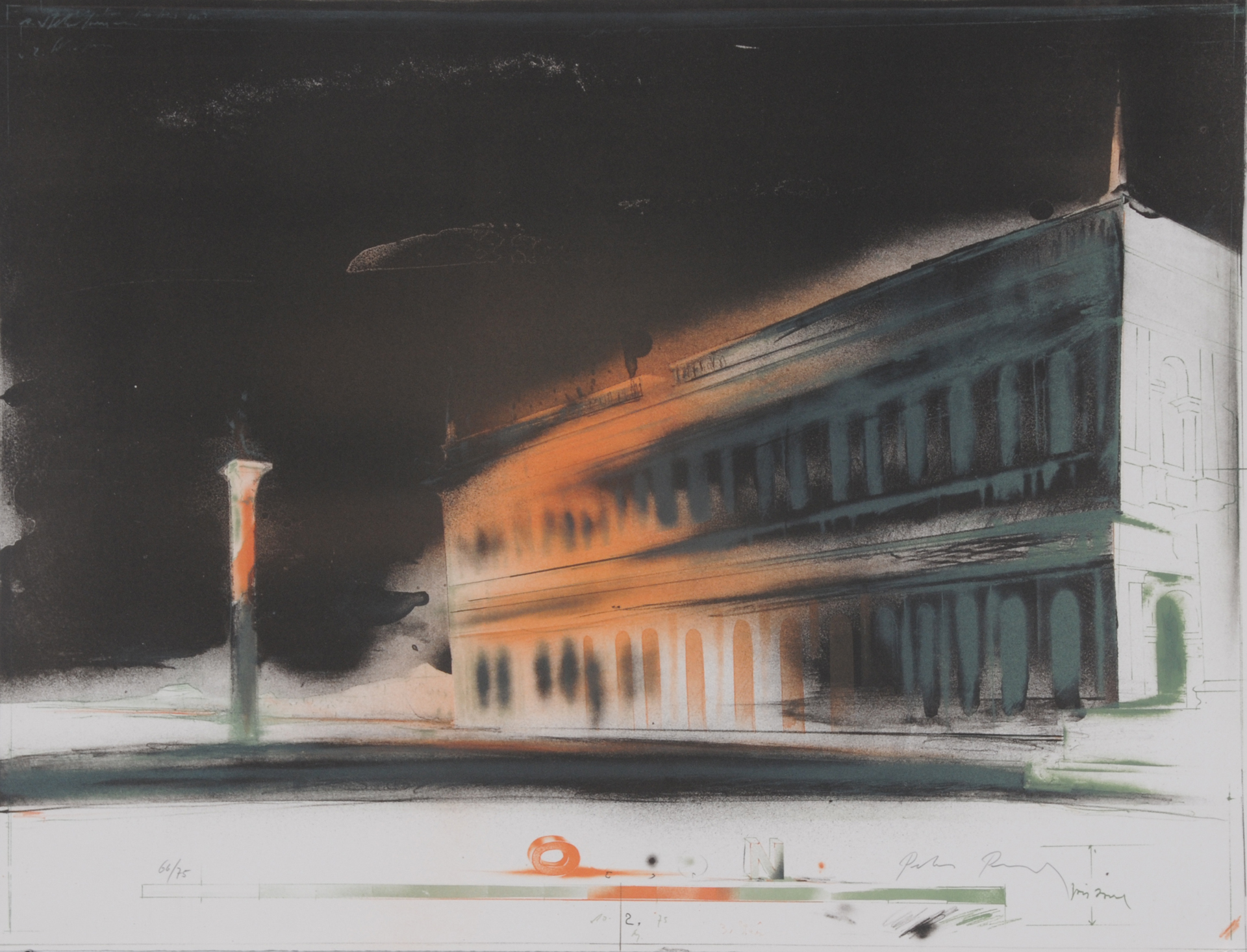 Paul Peter, 11 sheets: Architekturdarstellungen