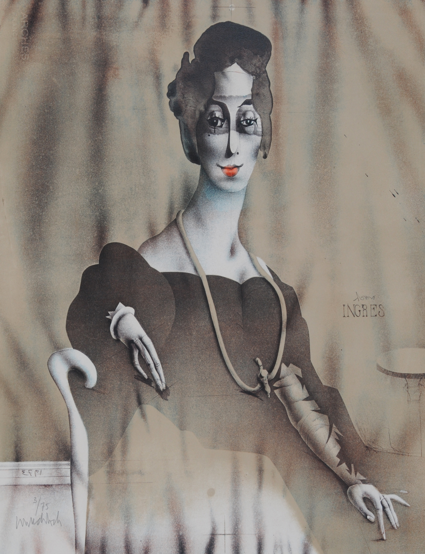 Paul Wunderlich, 4 sheets: Akt auf rotem Stuhl, 1966; Porträt de Madame Leblanc, 1973; Le Bain Turc III, 1973; Correspondance
