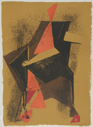2 sheets: Composizione, 1957; Cavalier sur fond ocre