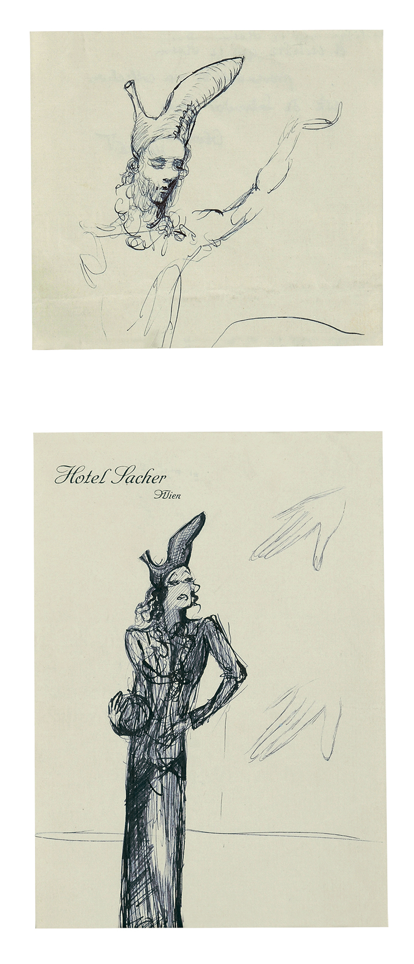 Salvador Dalí, 2 sheets: Study for Shoe-Hat