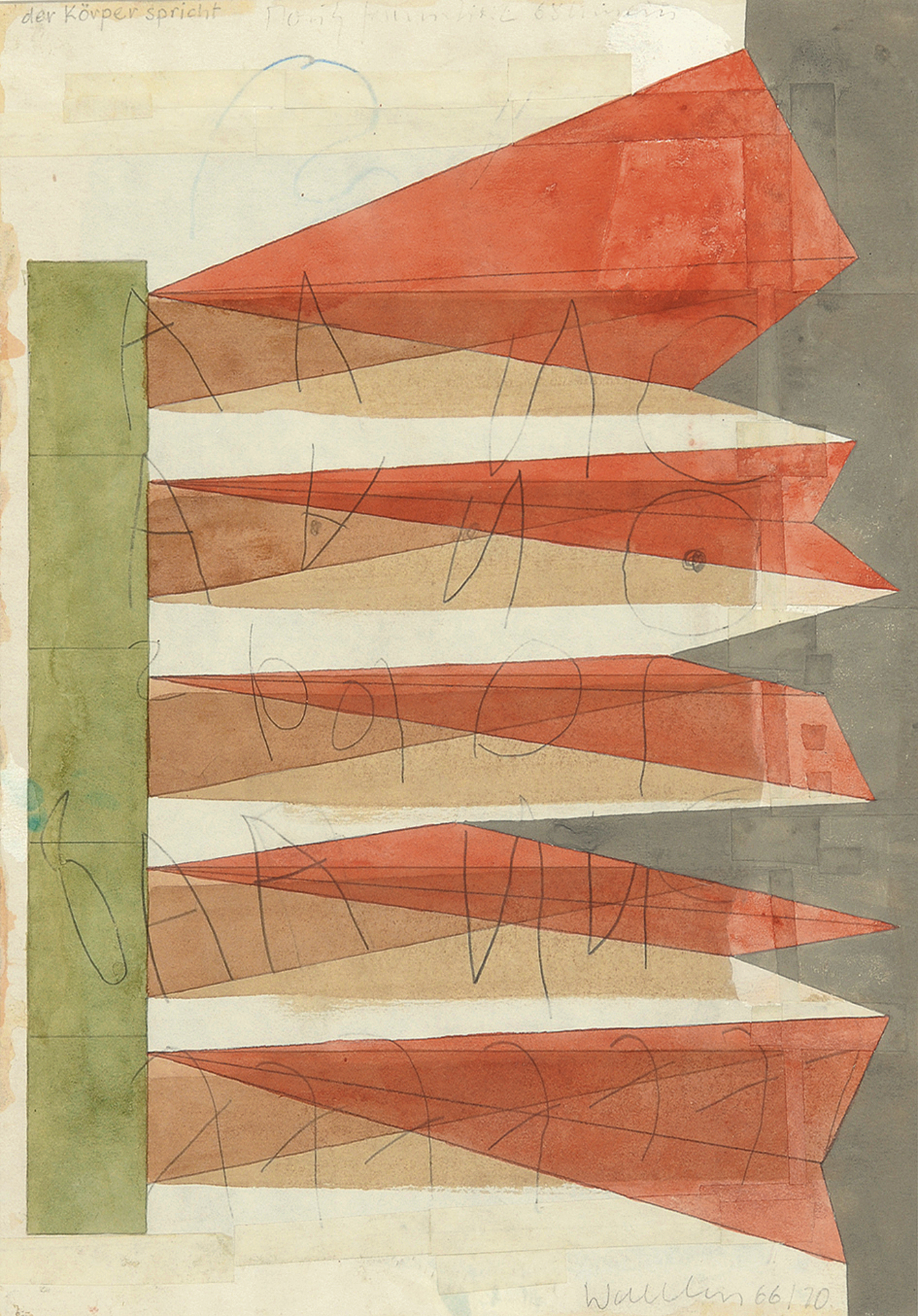 Franz Erhard Walther, Recto: Der Körper spricht; verso: Untitled