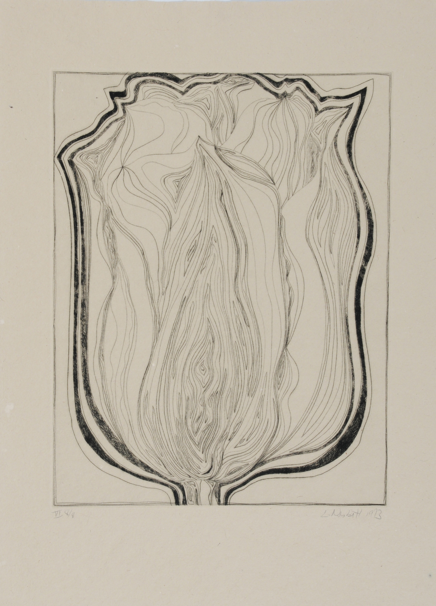 Lowell Nesbitt, 3 sheets: Tulip (Black and white)