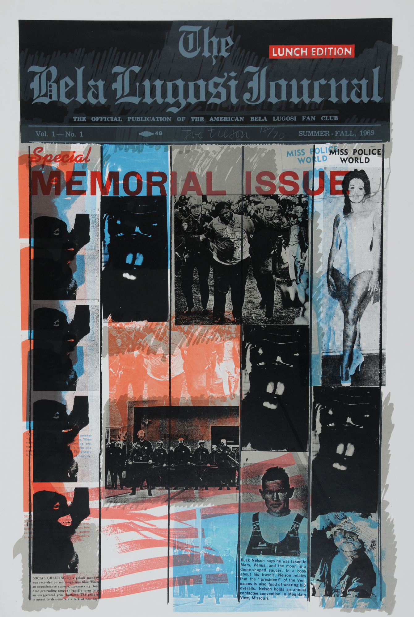 Joe Tilson, 2 sheets: Geometry ?, 1965; The Bela Lugosi Journal
