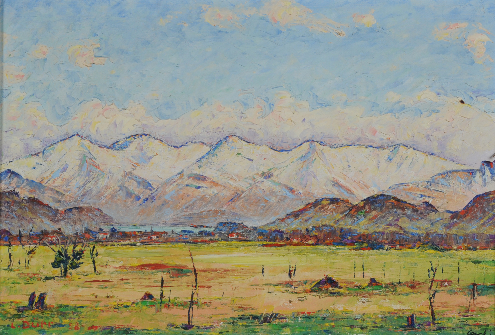 Louis Dürr, Monte Gazzirola im Schnee, 
Campagna di Caslano